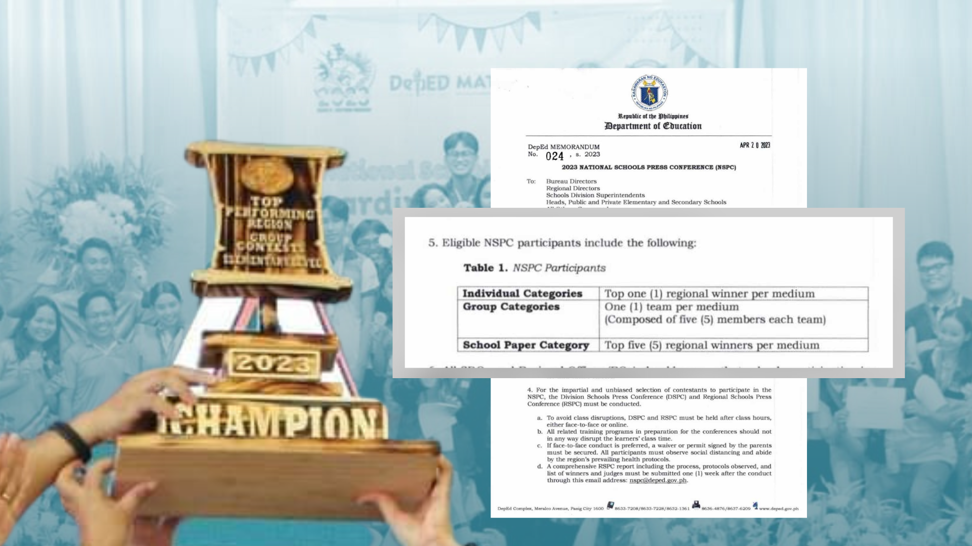 Amidst hurdles brought by DepEd’s new policy, was the goal met for this year’s NSPC?