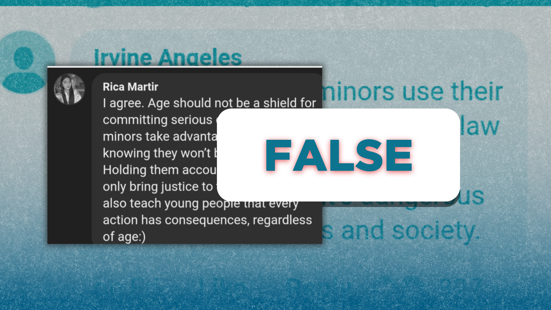 FALSE: Minor suspects not held accountable under juvenile law