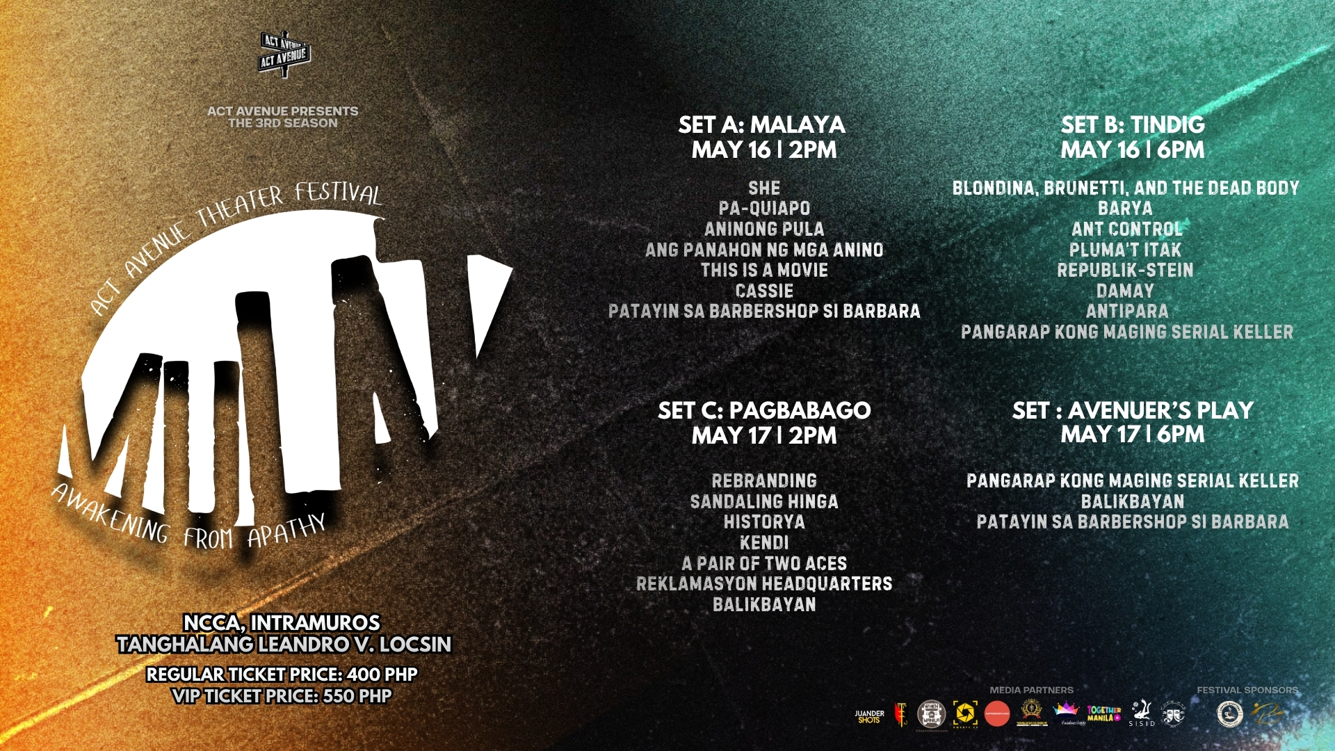ACT AVENUE THEATER FESTIVAL 2026 : MULAT “Awakening from Apathy” 