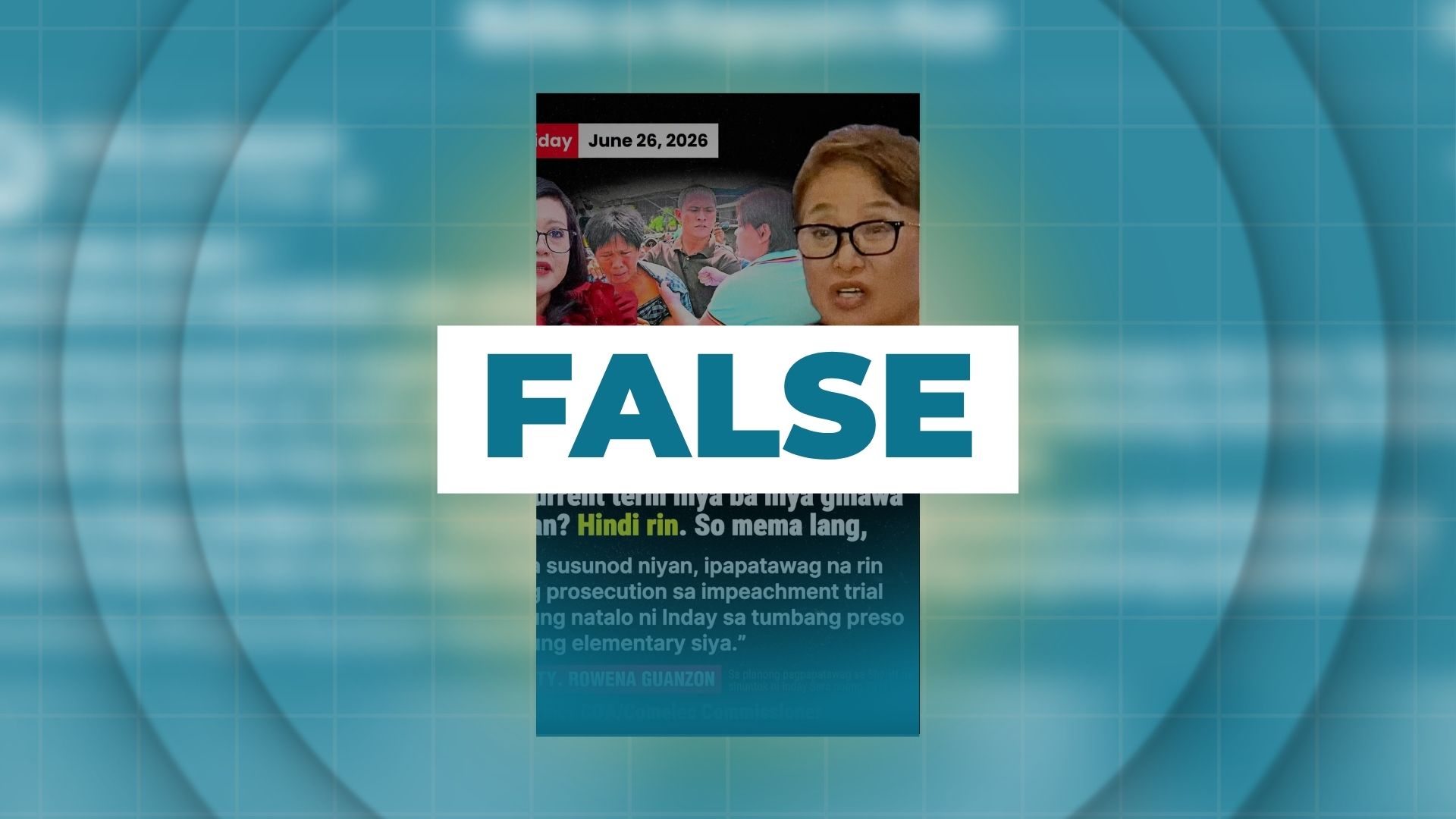 FALSE: Guanzon questions House prosecution’s plan to present court sheriff as witness in VP Duterte’s impeachment trial