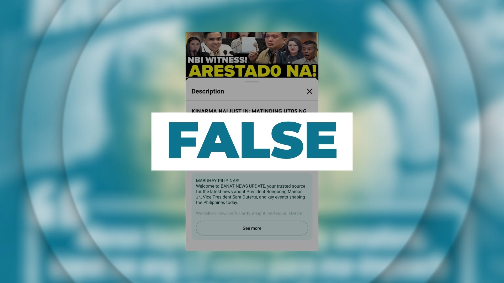 FALSE: NBI senior agent Calilung arrested