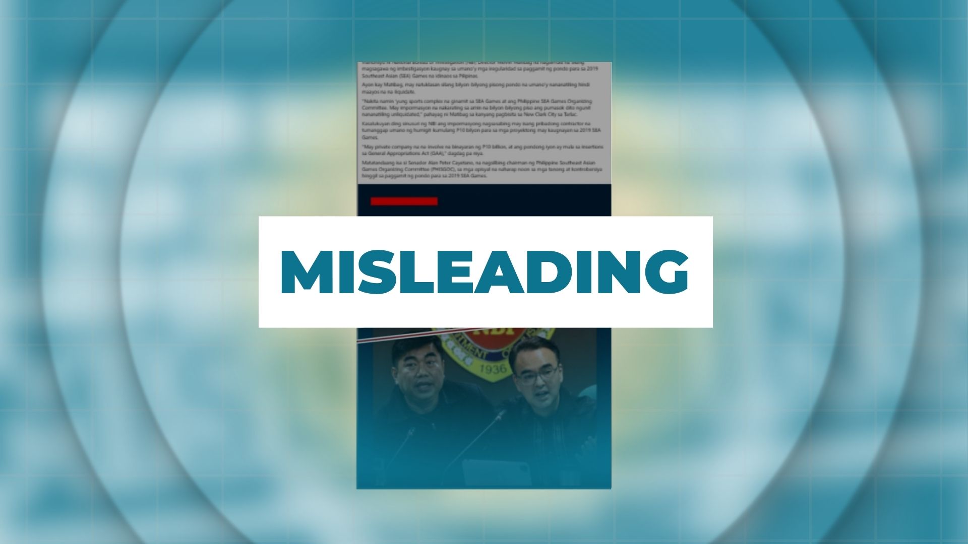 MISLEADING: NBI Director Melvin Matibag, ipakukulong si Senator Alan Cayetano