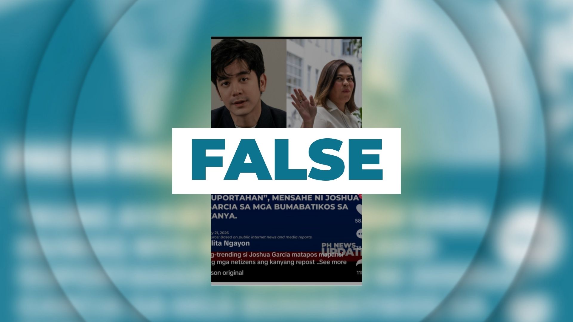 FALSE: “Don’t support me if you don’t like Sara Duterte” — Joshua Garcia