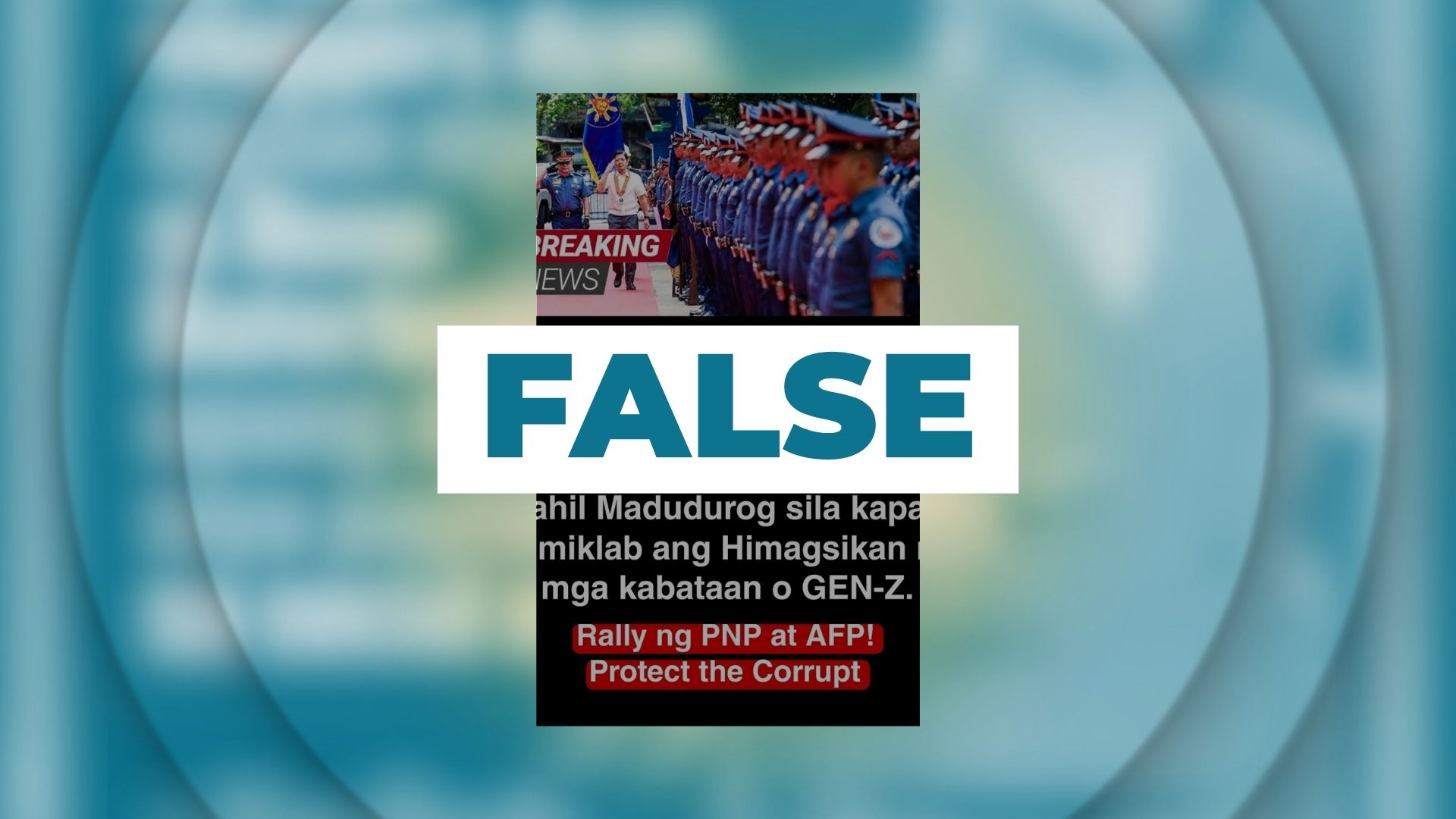 FALSE: 20,000 policemen were deployed to rally for the government