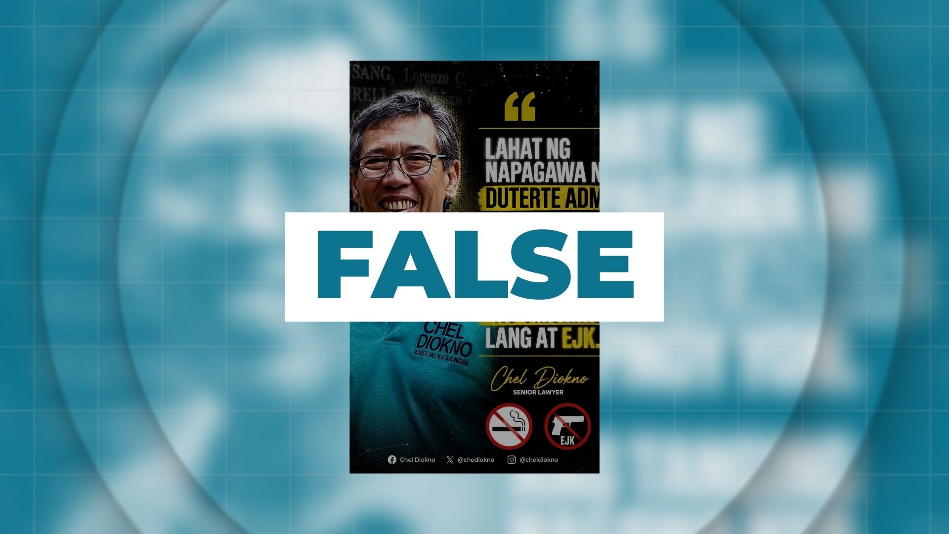 FALSE: Diokno asserts all the projects established under the Duterte administration came from former Pres. Benigno Aquino
