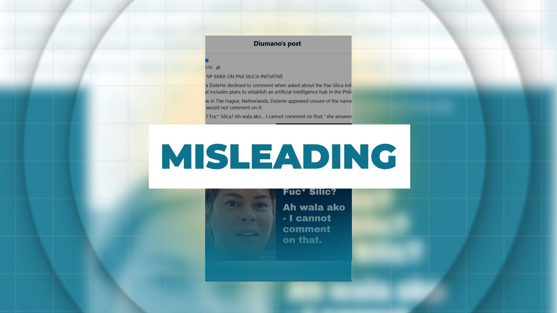 MISLEADING: Sara Duterte curses, dodging Pax Silica question