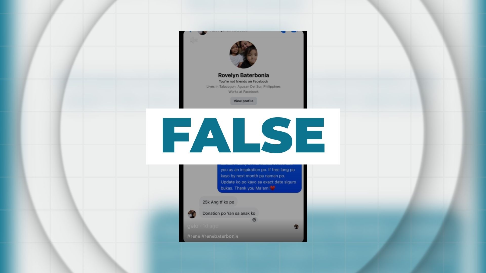 FALSE: Rovelyn Baterbonia requiring P25K as talent fee