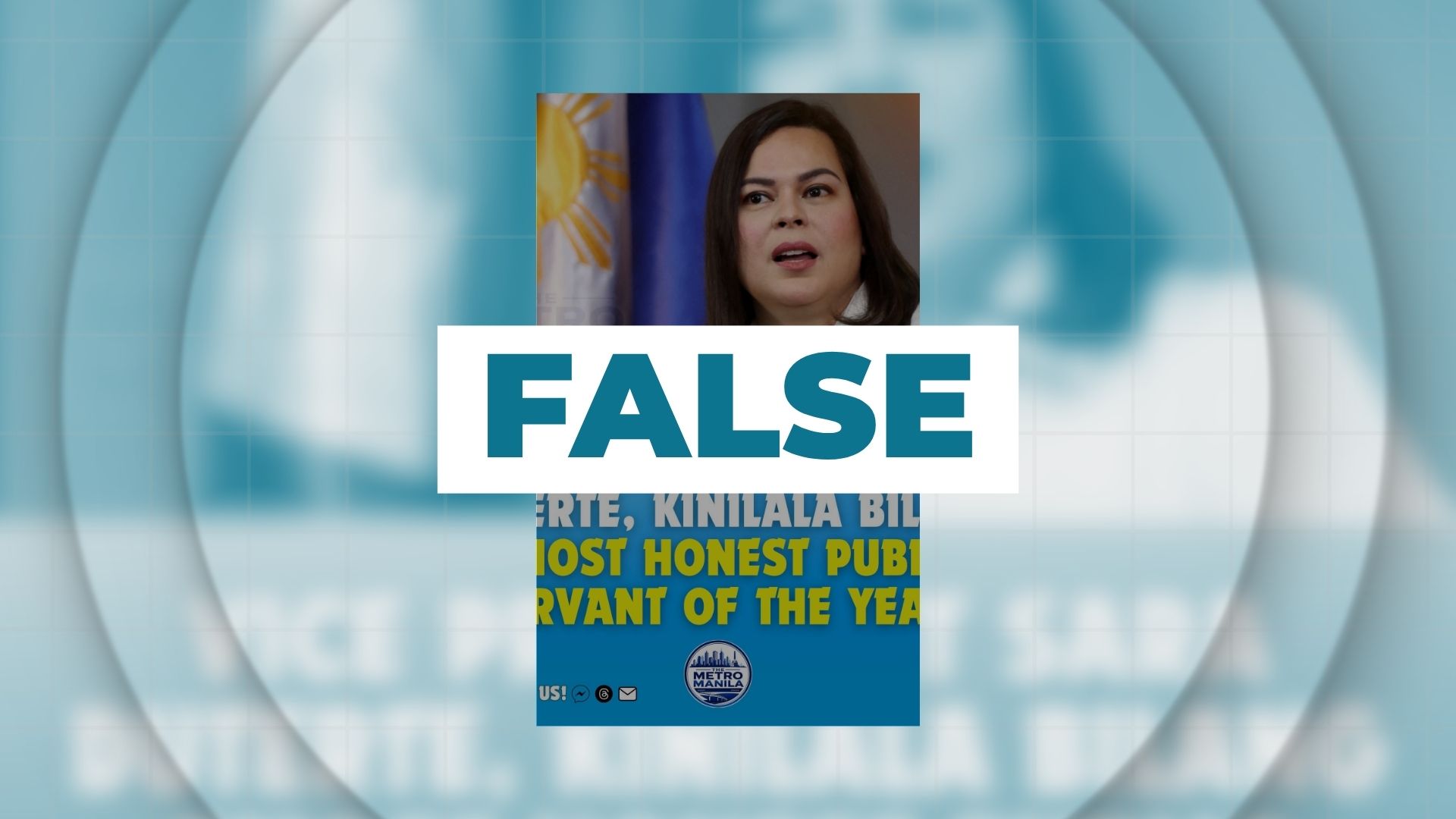 FALSE: VPSD, kinilala bilang ‘Most Honest Public Servant of the Year’