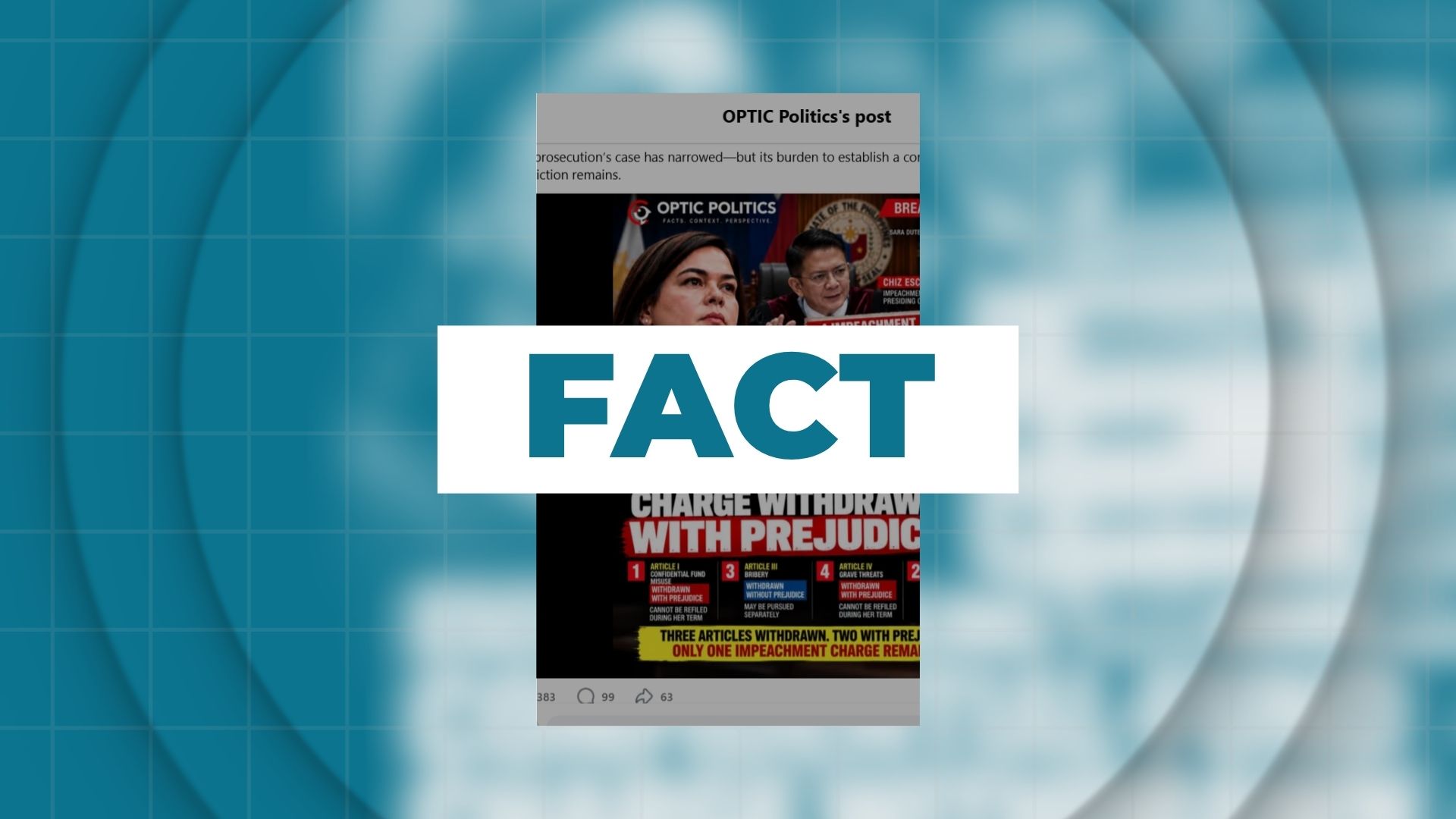 FACT: Confidential funds, grave threats charge withdrawn permanently in VP Sara’s Impeachment case