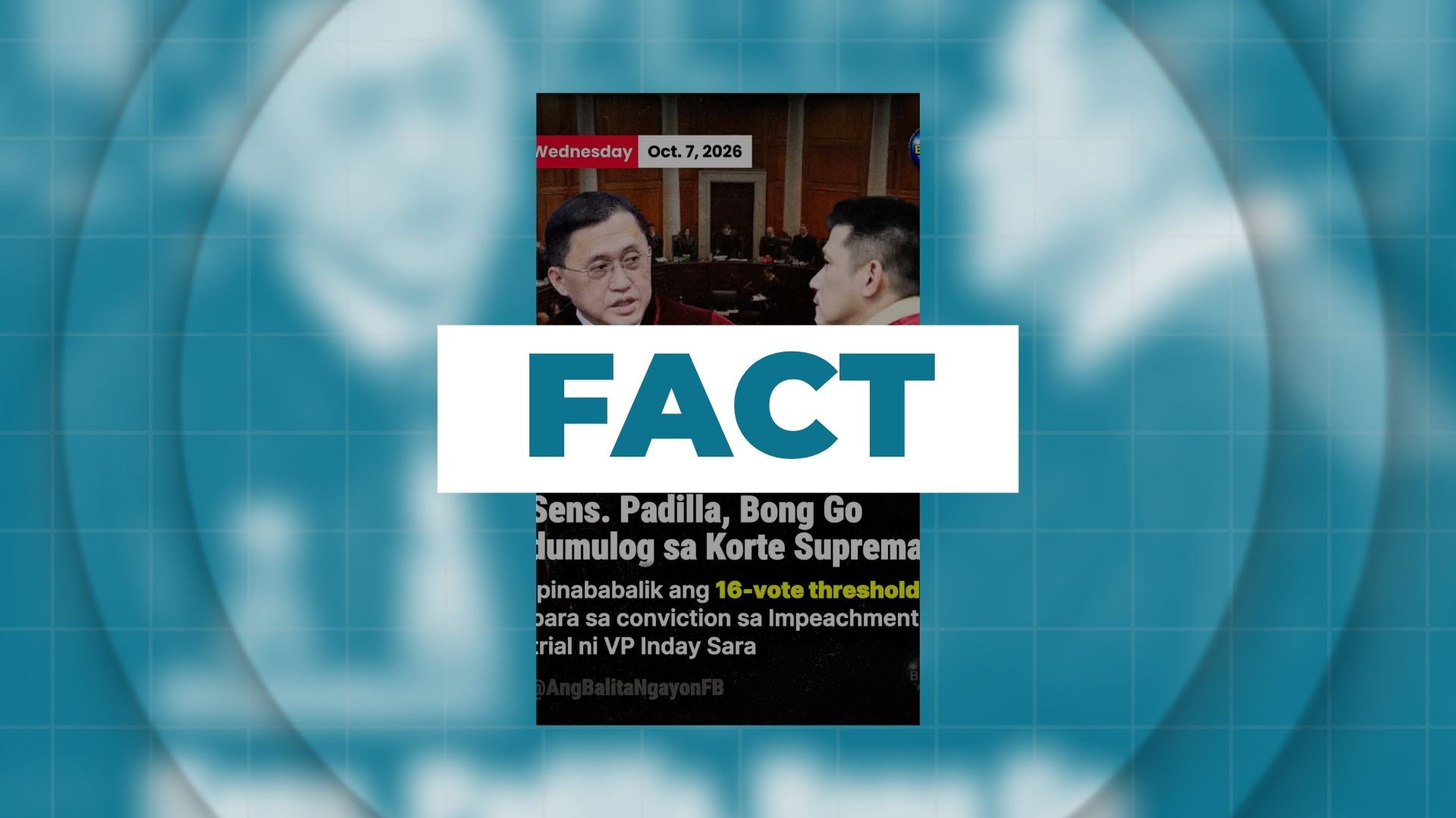 FACT: Sen. Robin Padilla and Bong Go petitioned to return to the 16-vote threshold