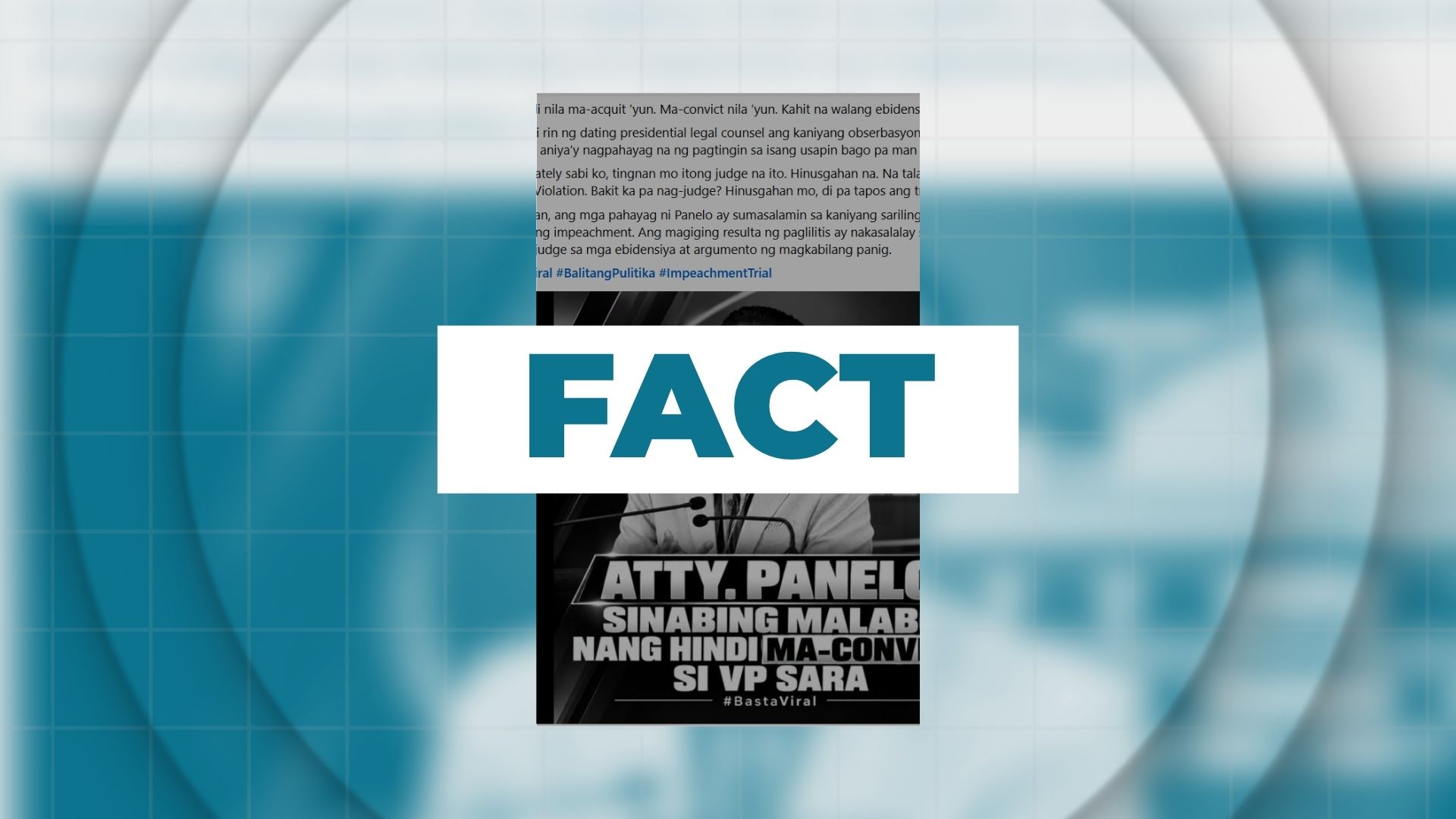 FACT: VPSD, ‘mac-convict kahit walang ebidensya’ – Atty. Panelo